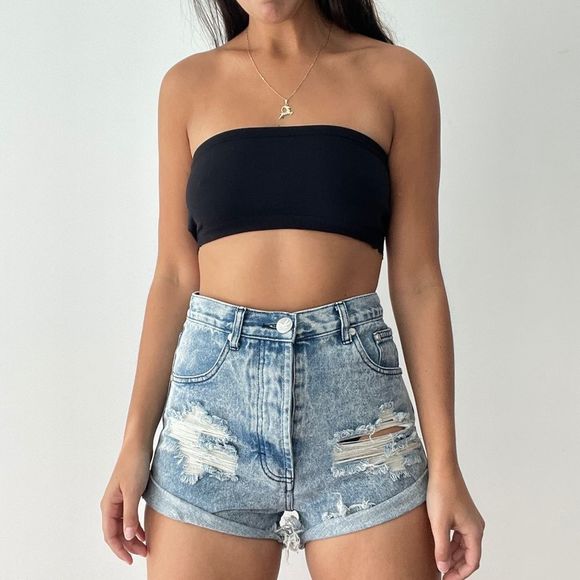 One teaspoon Outlaws Distressed Denim Shorts 26 - Picture 10 of 10